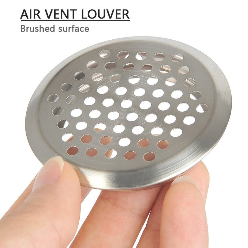 FOCCTS 20PCS 2-1/8 Inch(53mm) Circular Soffit Vent, Stainless Steel Round Soffit Vent Mesh Hole Louver, Circular Mesh Hole Air Vents for Kitchen, Bathroom, Cabinet, Wardrobe, Shoe Cabinet - Image 3